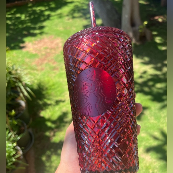 RED JEWELED STARBUCKS CUP - Picture 1 of 3